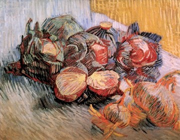 Nature morte aux choux rouges et aux oignons Vincent van Gogh Peinture à l'huile